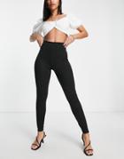 Asos Design Heavier Weight Ponte Legging With High Waist In Black