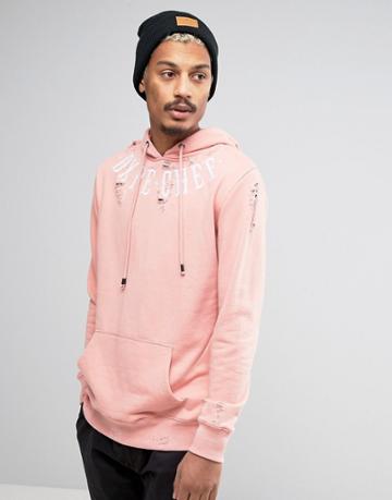 Dxpe Chef Logo Hoodie With Distressing - Pink