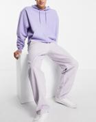 Asos Design Baggy Pants In Lilac Cord-purple