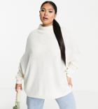 Yours Fashion Oversized Sweater In Oatmeal-neutral