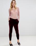 Ichi Velvet Pants-red