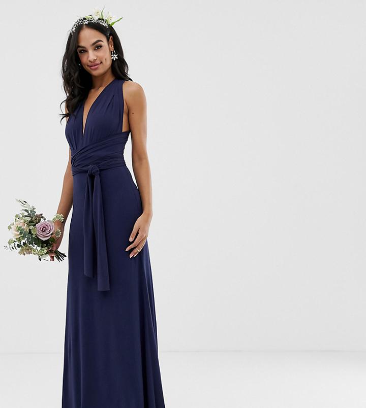 Tfnc Bridesmaid Exclusive Multiway Maxi Dress In Navy