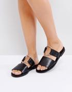 Warehouse Ring Detail Mule Sandal - Black