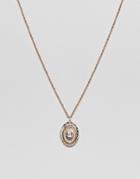 Asos Design Vintage Style Necklace With Locket Pendant - Gold