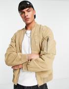 New Look Relaxed Bomber Jacket In Stone-neutral