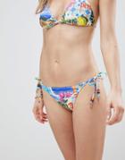 Mw By Matthew Williamson Postcard Tie Side Bikini Bottom - Multi