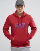 Emporio Armani Ea7 Hoodie With Shadow Logo In Red - Red