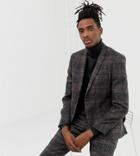 Heart & Dagger Slim Fit Wool Mix Suit Jacket In Charcoal-gray