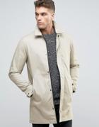 Brave Soul Classic Trench Jacket - Stone