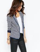 Esprit Tailored Stripe Jacket - Navy