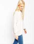 Asos Oversized Sweater In Alpaca Mix - Nude