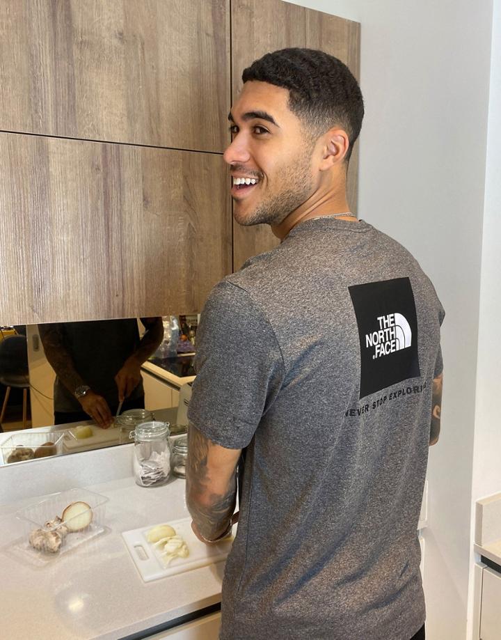 The North Face Red Box T-shirt In Gray-grey