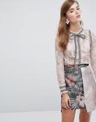 Sister Jane Lace Shirt With Ribbon Tie - White