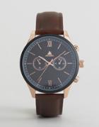 Asos Watch In Brown With Rose Detail - Brown