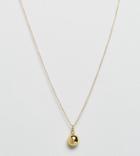 Asos Gold Plated Sterling Silver Ball Pendant Necklace - Gold