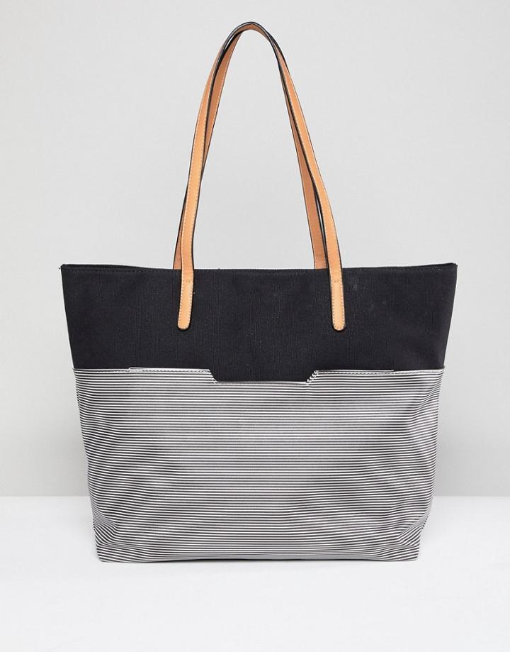 Yoki Fashion Black Shopper With Chain Handle - Black