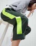 Asos Design Bree Combat Pants With High Vis Side Stripe - Green