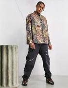 Asos Dark Future Boxy Oversized Shirt In Tapestry Print-neutral