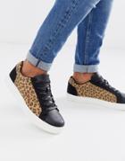 Brave Soul Leopard Print Sneakers-black
