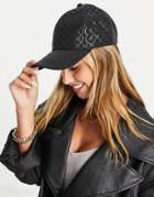 River Island Triangle Branded Cap In Black
