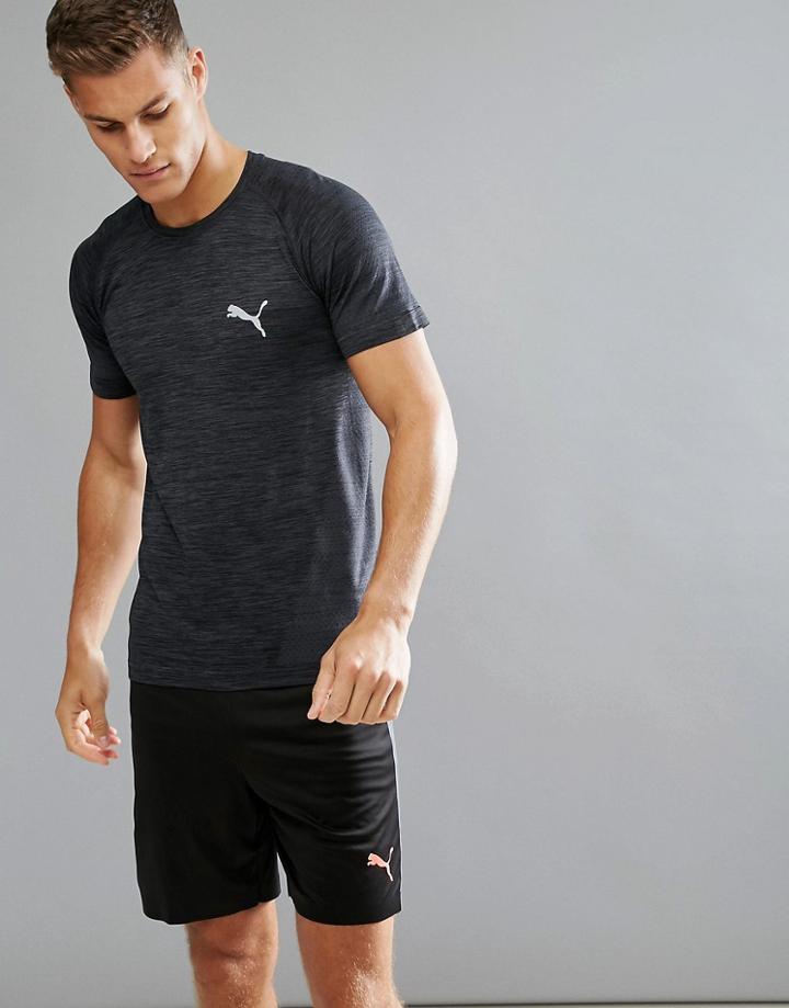 Puma Running Evoknit T-shirt In Black Marl 59063301 - Black
