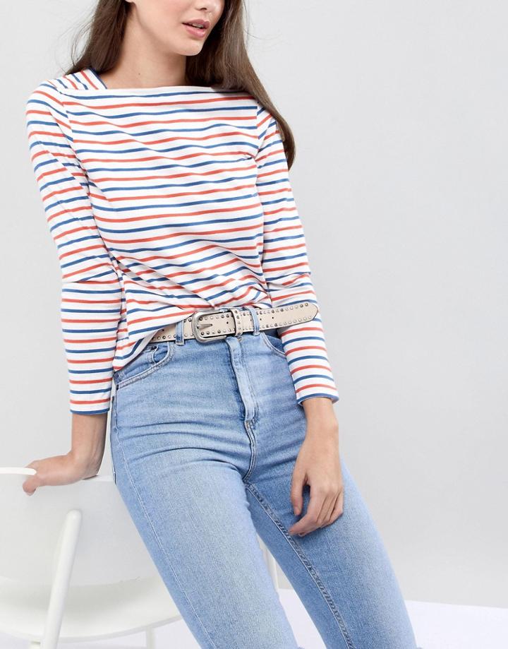 New Look Distressed Studded Belt - Beige