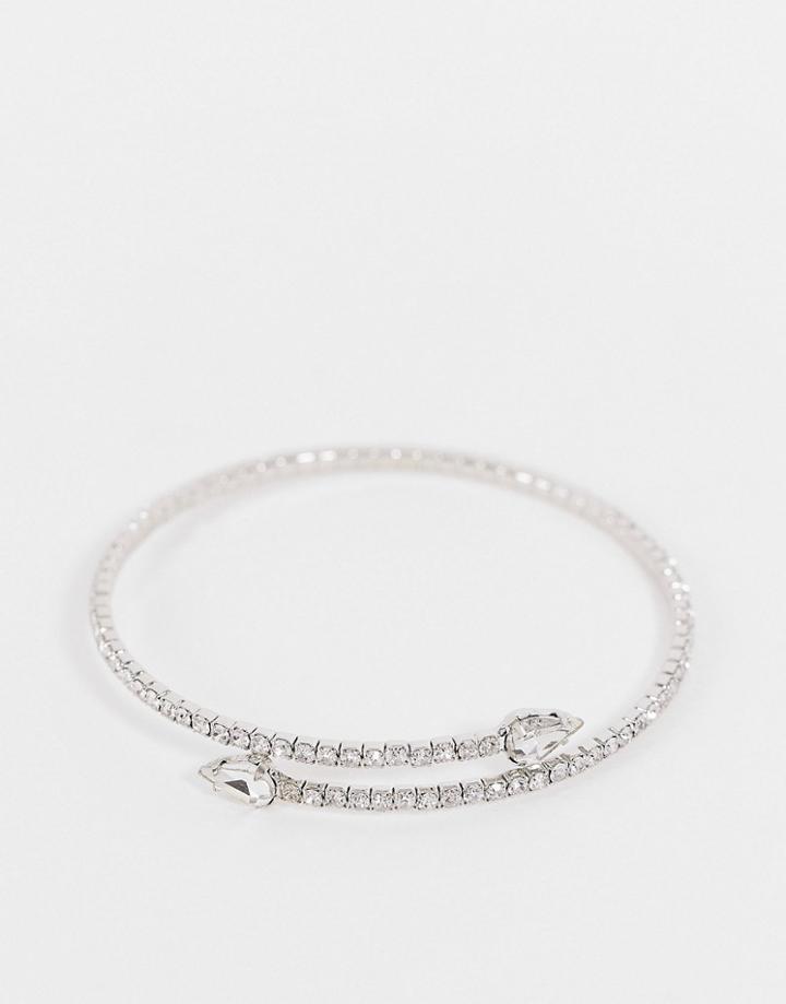 True Decadence Crystal Wrap Around Bracelet In Silver