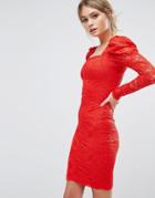 Tfnc Lace Midi Dress - Red