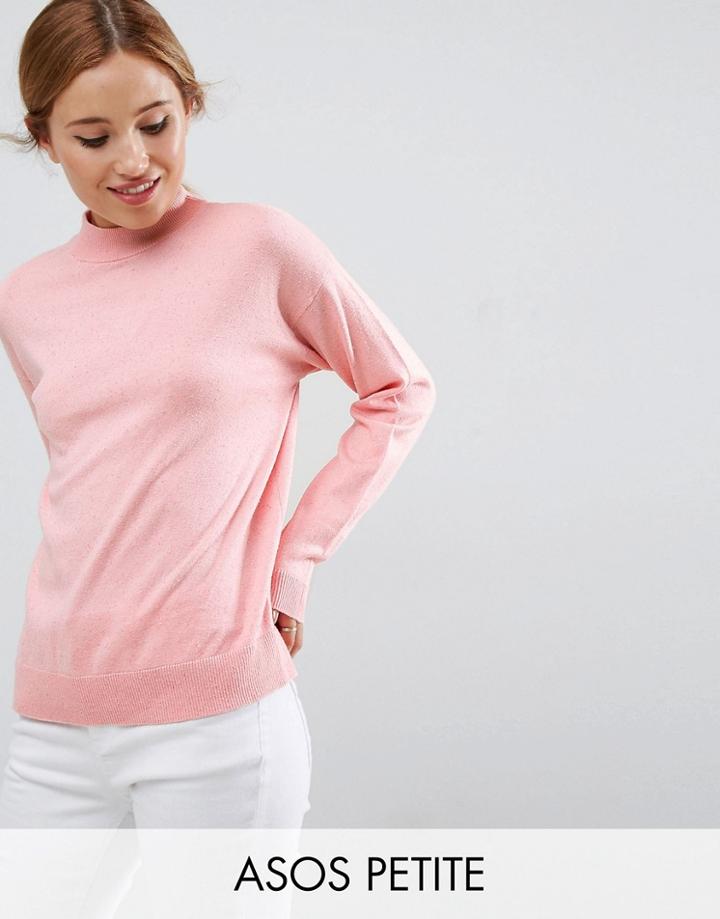 Asos Petite Sweater In Silk Blend - Pink
