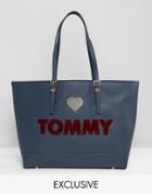 Tommy Hilfiger Ew Embroidered Tote Bag - Navy