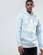 Adidas Originals Trefoil Logo Hoodie In Blue Bq5410 - Blue