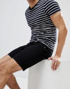 Asos Denim Shorts In Skinny Black - Black