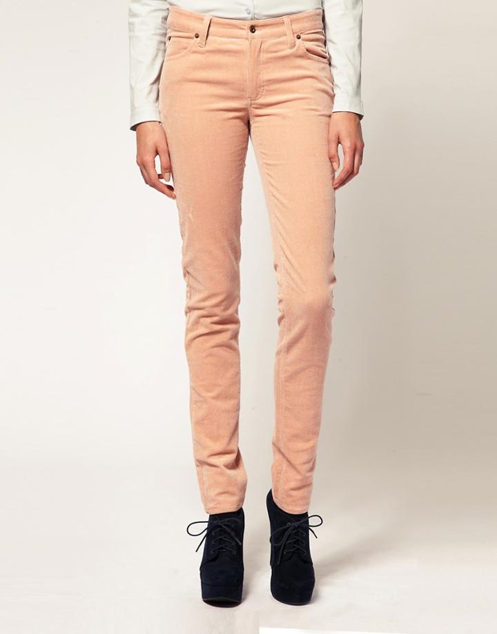 Ganni Corduroy Skinny Jeans - Pink