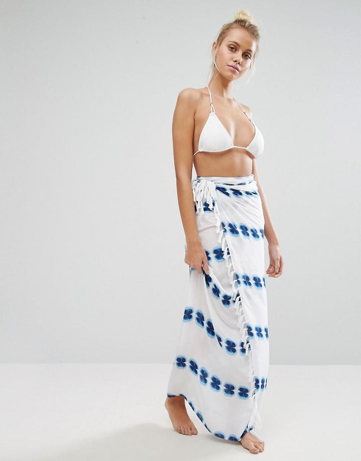Soleil Patterned Sarong Wrap Around - White