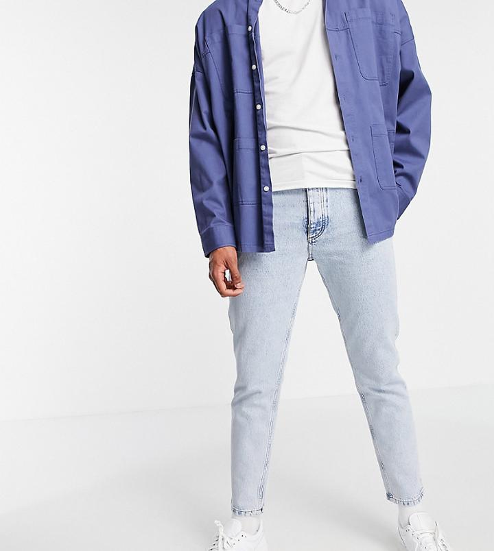 Collusion X003 Tapered Jeans In Light Wash Blue-blues