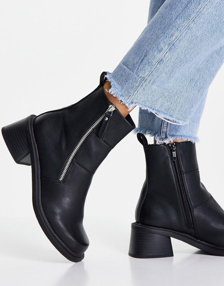 Asos Design Avery Trucker Boots In Black