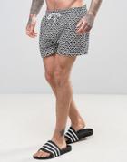 Kiss This! Geo Print Swim Shorts - Black