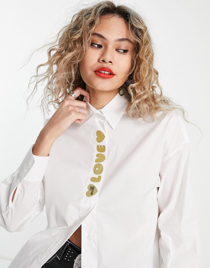 Love Moschino Logo Front Shirt In White