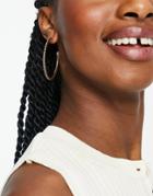Topshop Large Twist Front Hoop Earrings In Gold