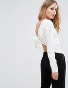 Vila Tie Back Open Shirt - White