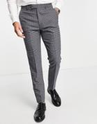 Harry Brown Small Check Slim Fit Suit Pants-blues