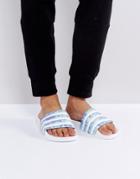 Adidas Originals Ocean Printed Adilette Sldier Sandals - White