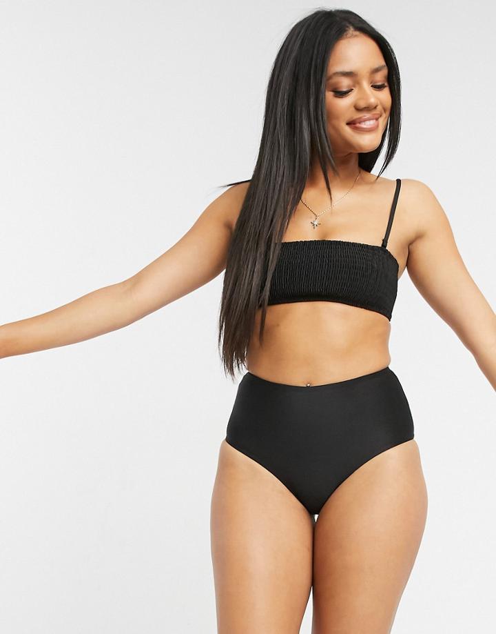 & Other Stories Recycled High Waist Bikini Bottoms In Black