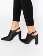 Truffle Collection Mona Sling Point Heeled Shoes - Black Pu