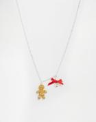 N2 By Les Nereides Gingerbread Man Necklace - Silver