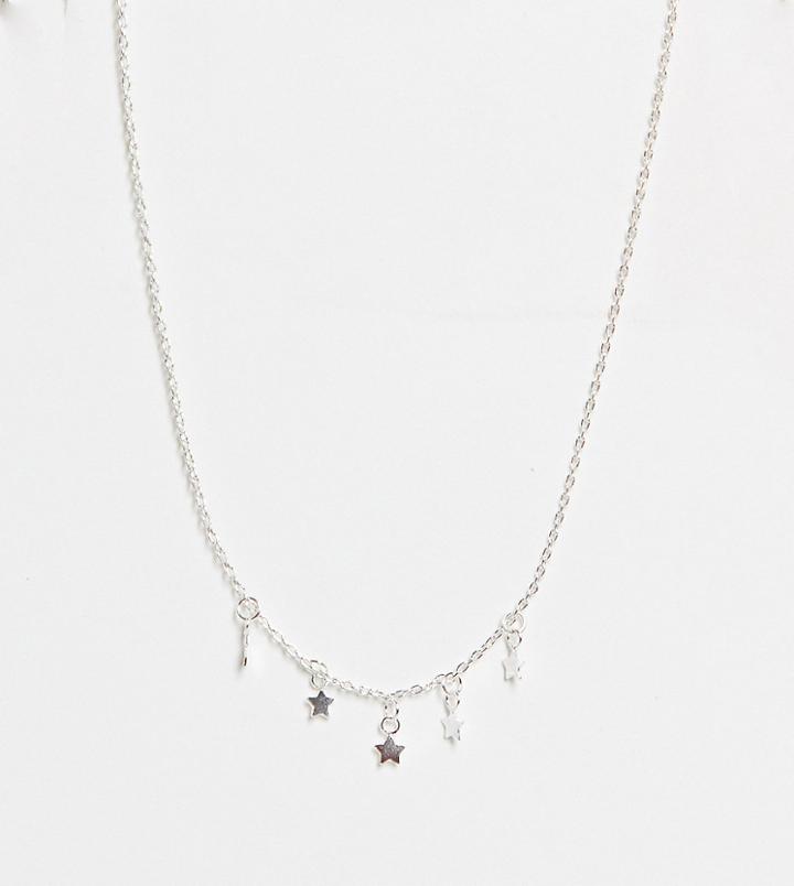 Kingsley Ryan Sterling Silver Choker Necklace With Star Pendants