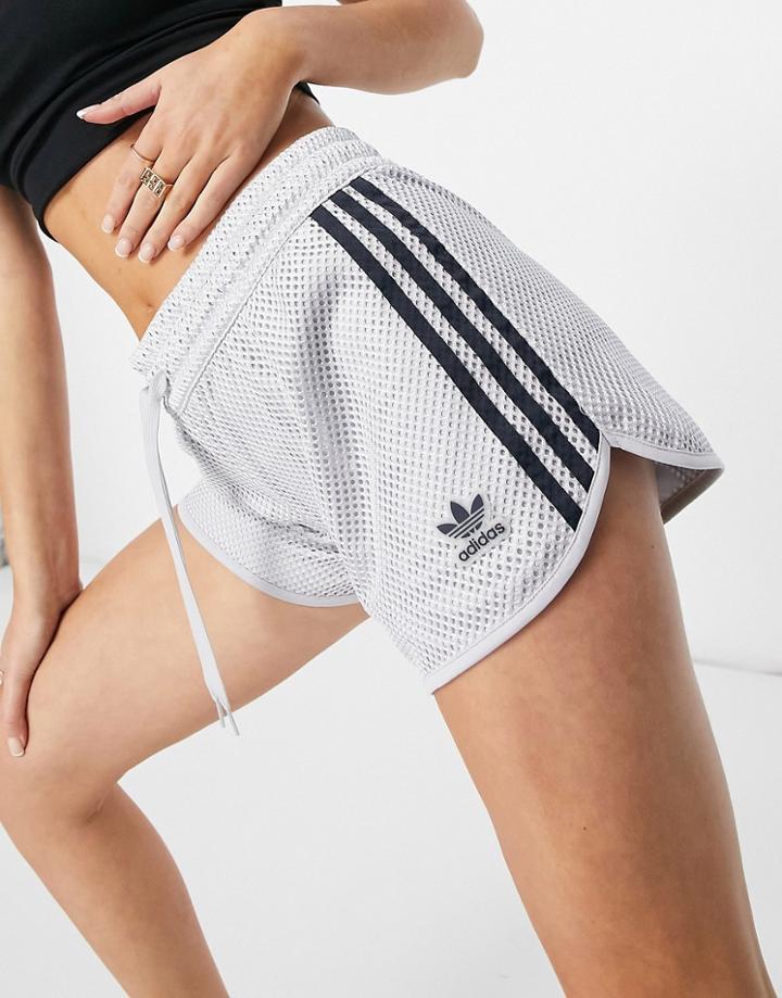 Adidas Mesh Shorts In Gray-grey