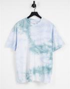 Topman Oversized Tie-dye T-shirt In Blue-blues