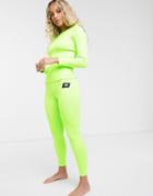 Asos 4505 Ski Base Layer Seamless Legging In Neon-green