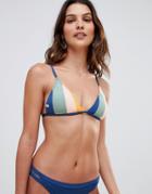 Rhythm North Shore Bralette Bikini Top In Navy Stripe - Multi